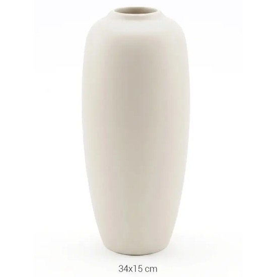 SR037 Uzun Vazo Ham Seramik Obje