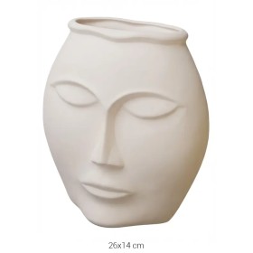 SR057 Yassı Yüz Vazo Ham Seramik Obje