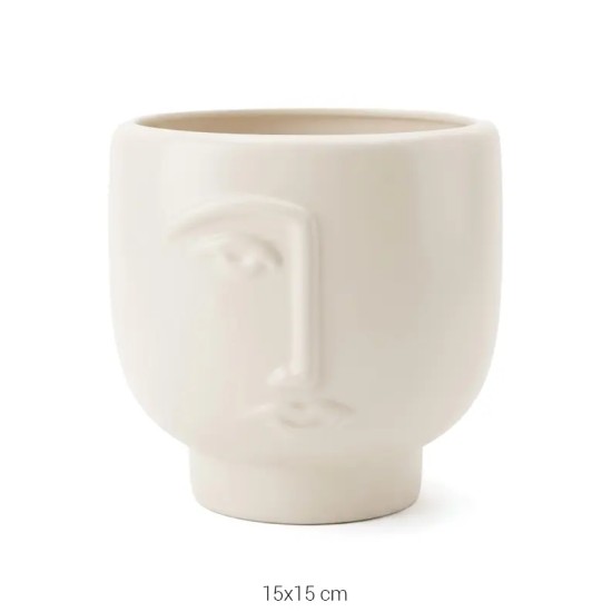 SR059 Küçük Yüz Vazo Ham Seramik Obje