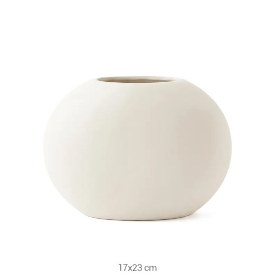 SR071 Yassı Vazo Ham Seramik Obje