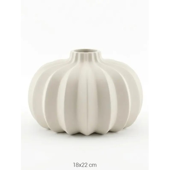 SR097 Bal Kabağı Vazo Ham Seramik Obje