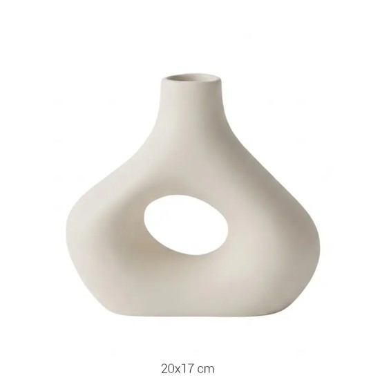 SR103 Yan Büyük Vazo Ham Seramik Obje