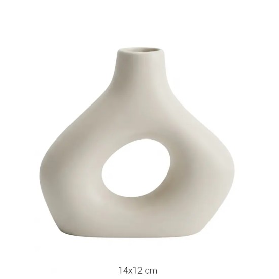 SR104 Yan Küçük Vazo Ham Seramik Obje