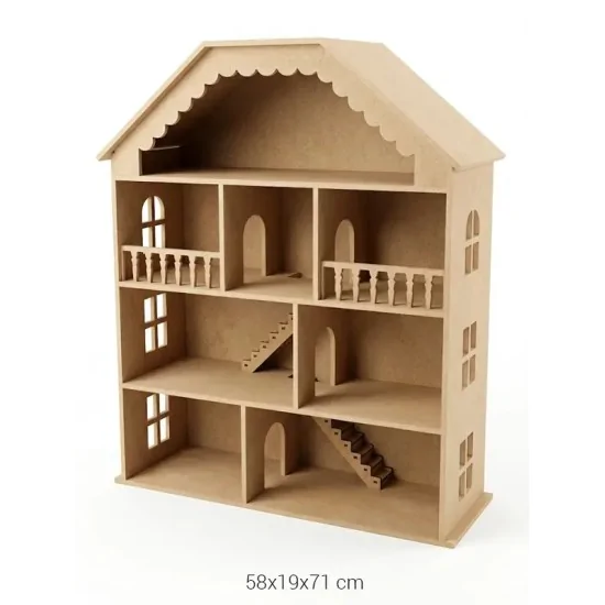 L333 Büyük Oyun Evi Ahşap Boyanabilir Obje
