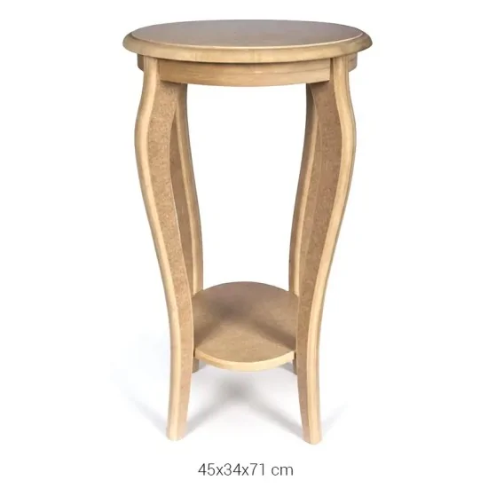 SP532 4 Ayaklı Oval Sehpa Ahşap Boyanabilir Obje