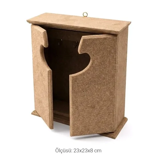 A026 2 Kapaklı Anahtarlık Ahşap Boyanabilir Obje