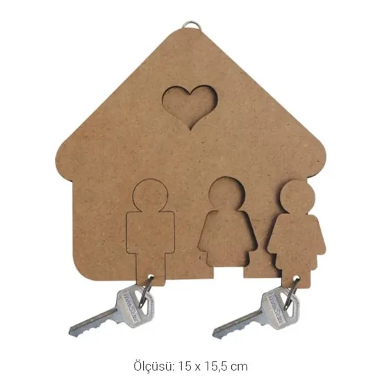 A030 Eş Anahtarlık Ahşap Boyanabilir Obje