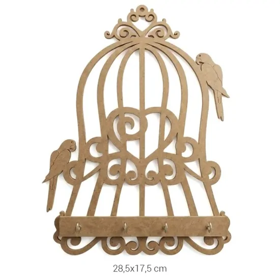 A033 Papağan Anahtarlık Ahşap Boyanabilir Obje