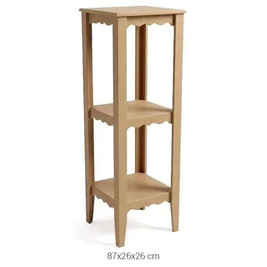 SP554 Kısa Çiçeklik Ahşap Boyanabilir Obje