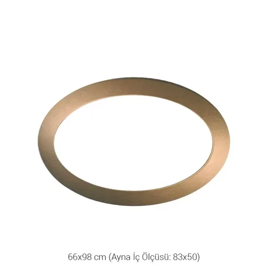 AY135 Büyük Oval Ayna Ahşap Boyanabilir Obje