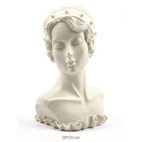 P214 Yana Taçlı Kadın Büstü Ham Polyester Obje