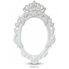 P350 Yana Barok Oval Çerçeve Ham Polyester Obje