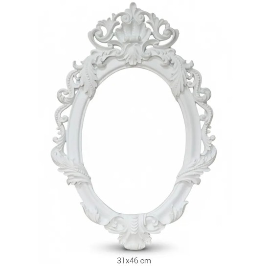 P350 Yana Barok Oval Çerçeve Ham Polyester Obje