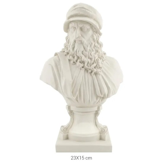 P423 Yana Leonardo Da Vinci Büstü Ham Polyester Obje