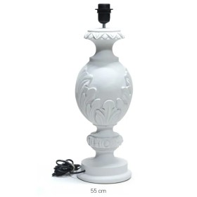 P440 Yana Yaprak Desenli Klasik Abajur Ayağı Ham Polyester Obje