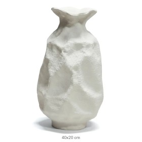 P453 Yana Modern Kırışık Dokulu Vazo Ham Polyester Obje