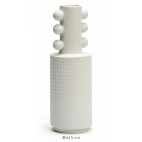 P454 Yana Küre Detaylı Kabarcık Dokulu Vazo Ham Polyester Obje