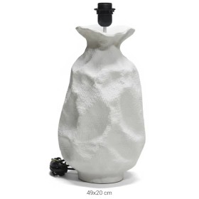 P455 Yana Kırışık Dokulu Modern Abajur Ayağı Ham Polyester Obje