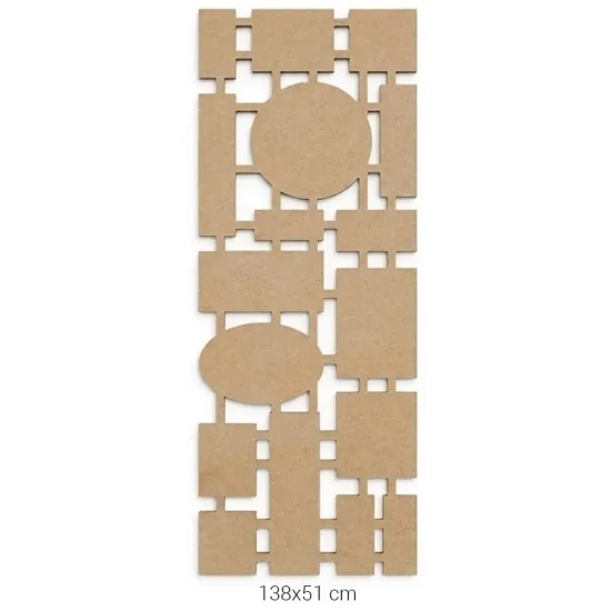 PA274 Büyük Parçalı Pano Ahşap Boyanabilir Obje (138x51)