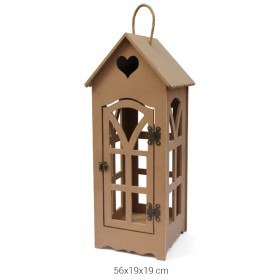 L345 Büyük Ev Fener Ahşap Boyanabilir Obje