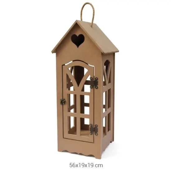 L345 Büyük Ev Fener Ahşap Boyanabilir Obje