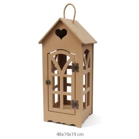 L344 Orta Boy Ev Fener Ahşap Boyanabilir Obje