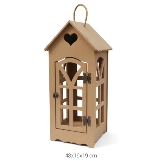 L344 Orta Boy Ev Fener Ahşap Boyanabilir Obje