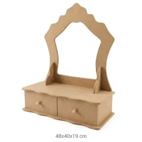 AY144 2'li Makyaj Ayna Ahşap Boyanabilir Obje