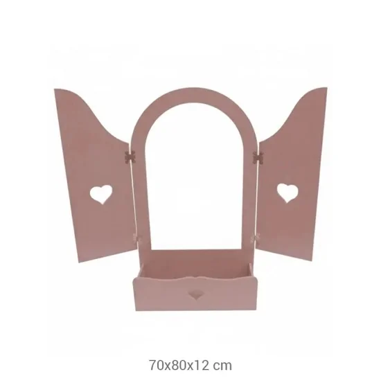 AY114 2 Kanatlı Ayna Çerçevesi Ahşap Boyanabilir Obje