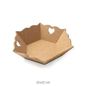 E330 Büyük Kalpli Meyvelik Ahşap Obje