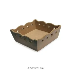 E338 Kare Delikli Ekmeklik Ahşap Boyanabilir Obje