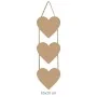 F724 3'lü İpli Kalpli Pano Ahşap Boyanabilir Obje