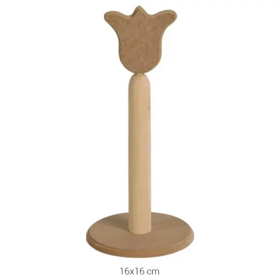 F750 Lale Dik Havluluk Ahşap Boyanabilir Obje