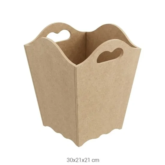 F803 Açık Çöp Kutusu Ahşap Boyanabilir Obje