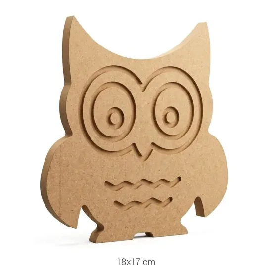 H060 Baykuş Ahşap Boyanabilir Obje