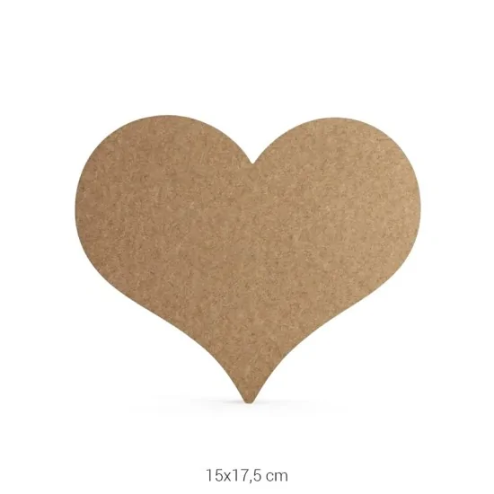 H45 18 mm İçi Dolu Kalp Ahşap Boyanabilir Obje