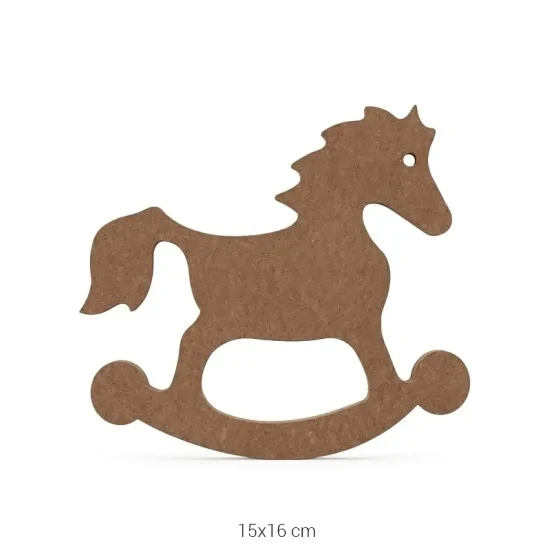 H68 18 mm Sallanan At Ahşap Boyanabilir Obje