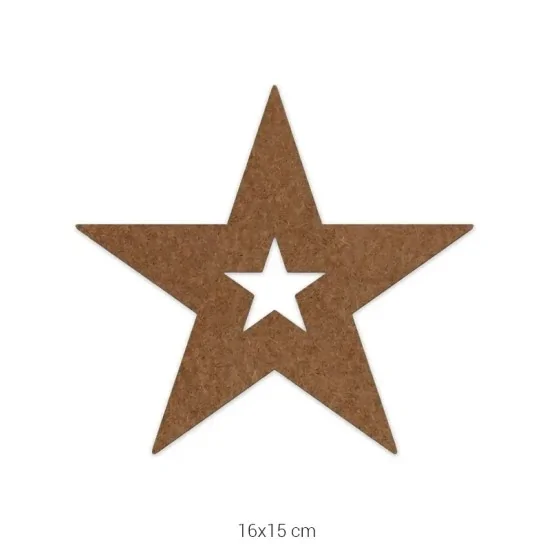 H82 18 mm Yıldız Ahşap Boyanabilir Obje