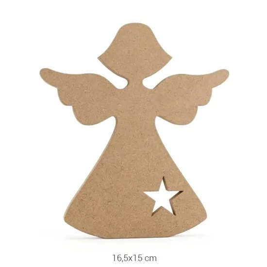 H119 18 mm Melek Ahşap Boyanabilir Obje