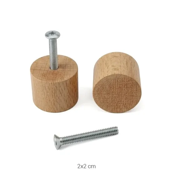 KLP30 Silindir Tekli Kulp Ahşap Boyanabilir Obje