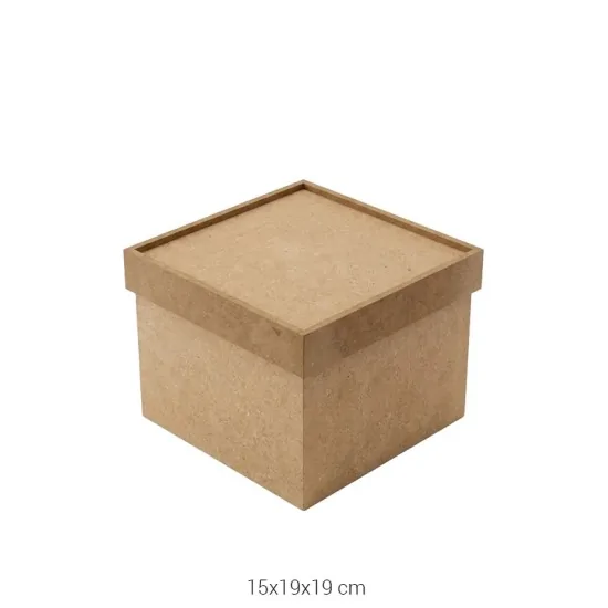 KU215 Küçük Kare Saklama Kabı Ahşap Boyanabilir Obje