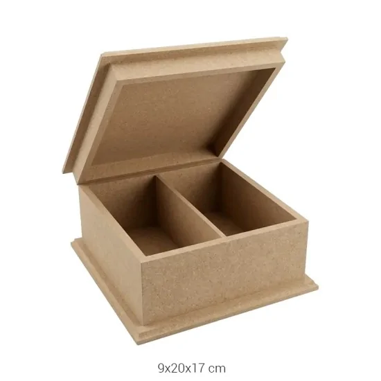 KU221 2'li Düz Çay Kutu Ahşap Boyanabilir Obje