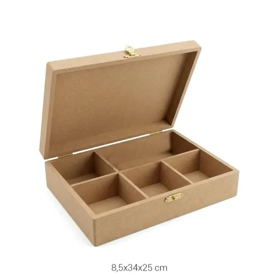 KU241 5 Bölmeli Dikiş Kutu Ahşap Boyanabilir Obje