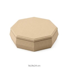 KU250 Büyük Sekizgen Şekerlik Ahşap Boyanabilir Obje