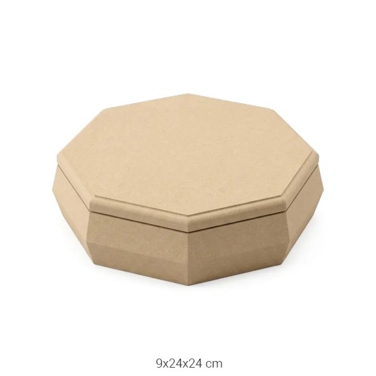 KU250 Büyük Sekizgen Şekerlik Ahşap Boyanabilir Obje