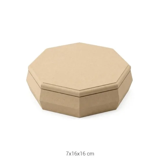 KU251 Küçük Sekizgen Şekerlik Ahşap Boyanabilir Obje