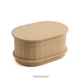 KU272 Dilimli Oval Kutu Ahşap Boyanabilir Obje