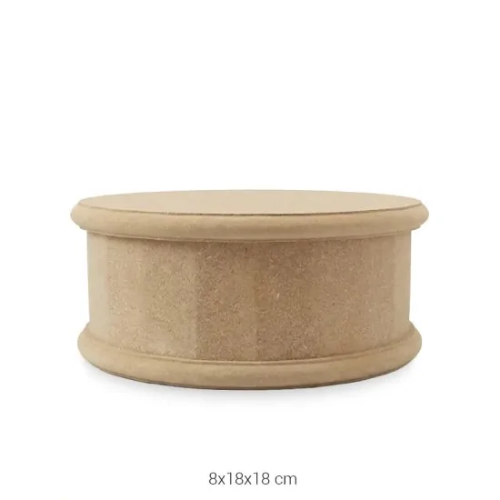 KU273 Dilimli Yuvarlak Kutu Ahşap Boyanabilir Obje