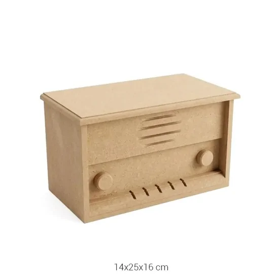 KU279 Küçük Radyo Kutu Ahşap Boyanabilir Obje