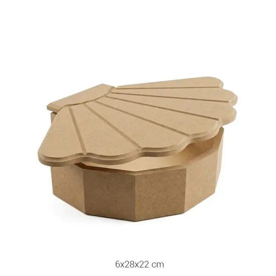 KU289 İstiridye Kutu Ahşap Boyanabilir Obje